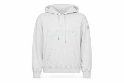 Front view of ZCHNO unisex white pullover hoodie l - casual comfort