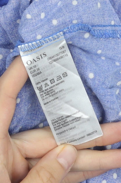 Womens UK Size 10 Oasis Blue Basic Blouse