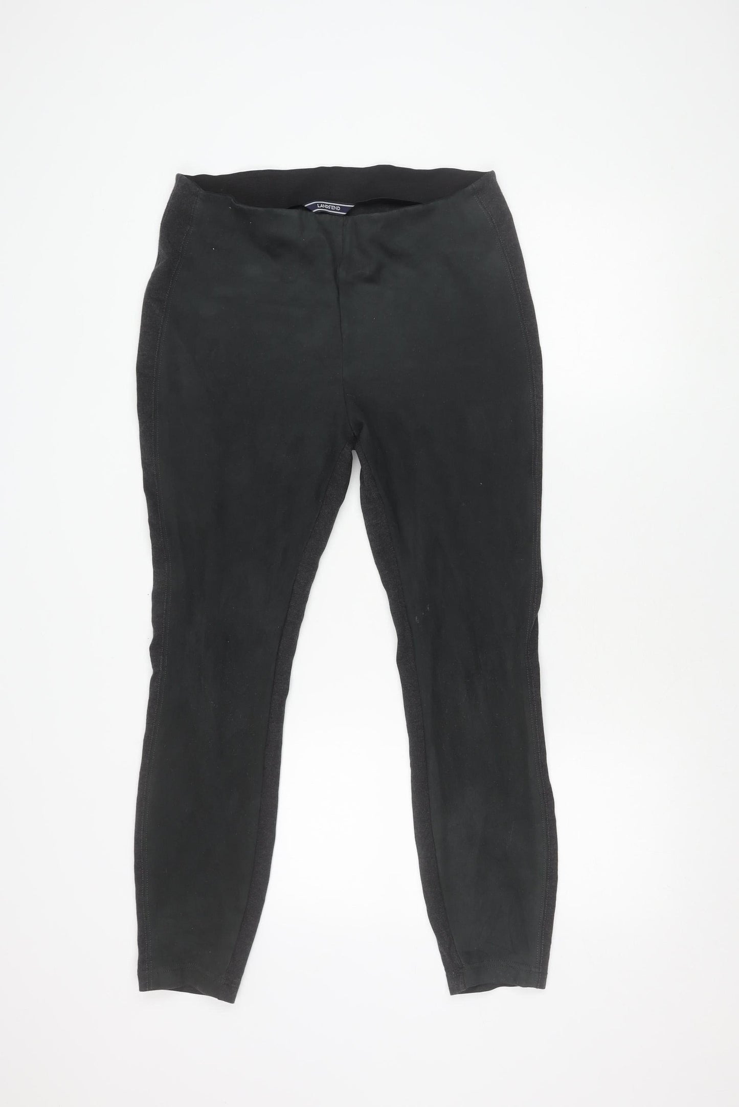 Womens UK Size L Lands' End Slim Fit Leggings Black Trousers