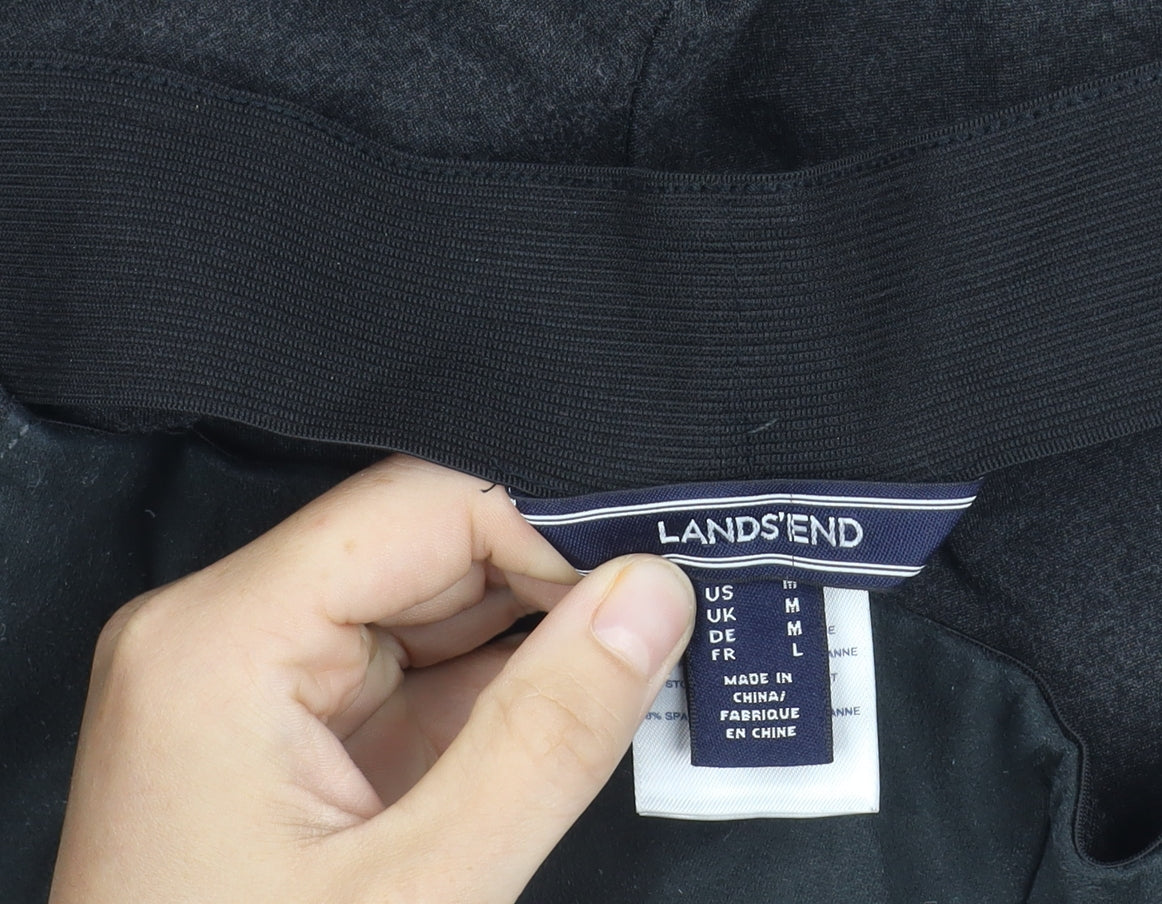 Womens UK Size L Lands' End Slim Fit Leggings Black Trousers