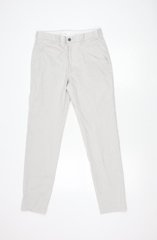 Marks and Spencer Ivory Slim Chino Trousers, 30 in Waist