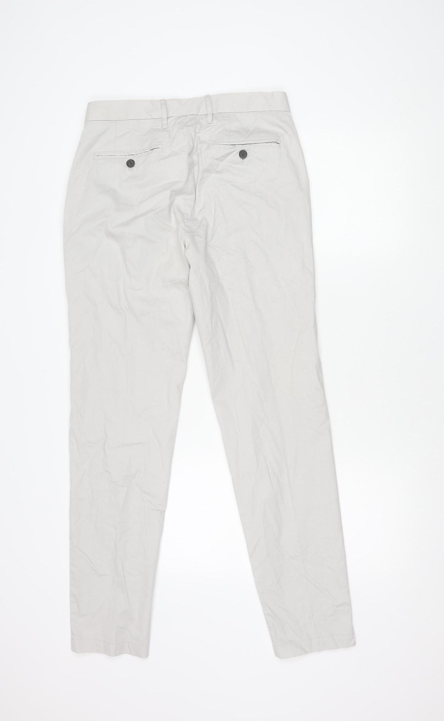 Marks and Spencer Ivory Slim Chino Trousers, 30 in Waist