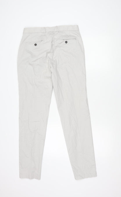 Marks and Spencer Ivory Slim Chino Trousers, 30 in Waist