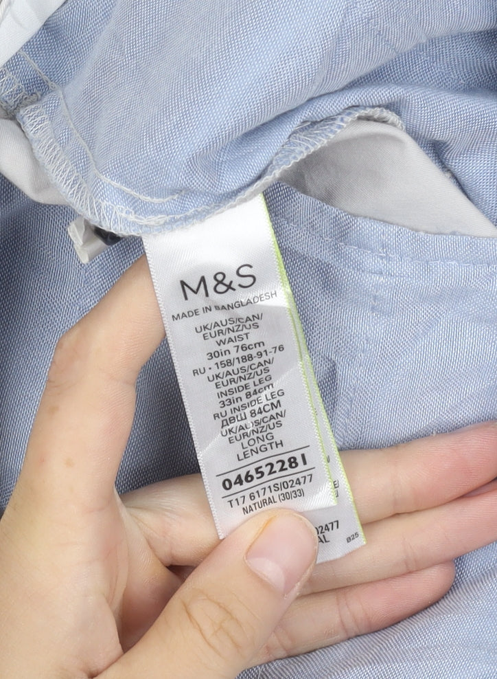 Marks and Spencer Ivory Slim Chino Trousers, 30 in Waist