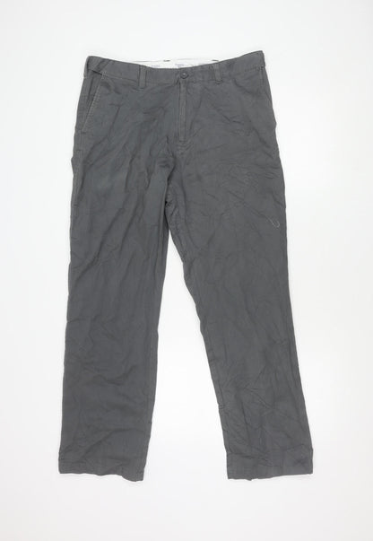 Womens UK Size 34 BHS Regular Fit Chino Grey Trousers