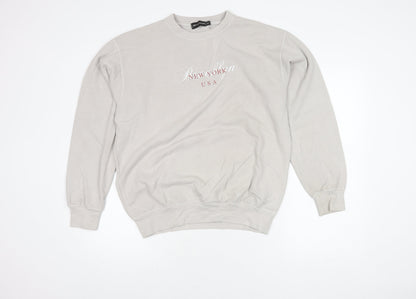 PRETTYLITTLETHING Beige Women's XS Pullover Sweatshirt
