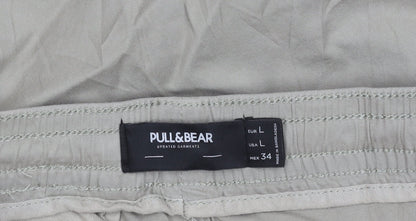 Pull & Bear Men’s Beige Joggers L Drawstring Casual