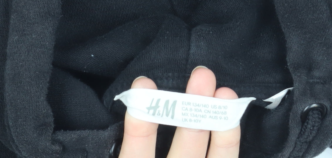 H&M Girls Black PlayStation Pullover Hoodie 9-10 Years