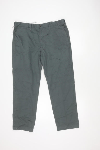 Marks and Spencer Men's Grey Regular Fit Trousers
