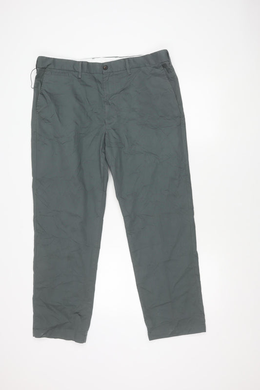 Marks and Spencer Men's Grey Regular Fit Trousers