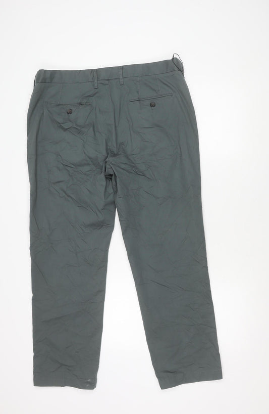 Marks and Spencer Men's Grey Regular Fit Trousers