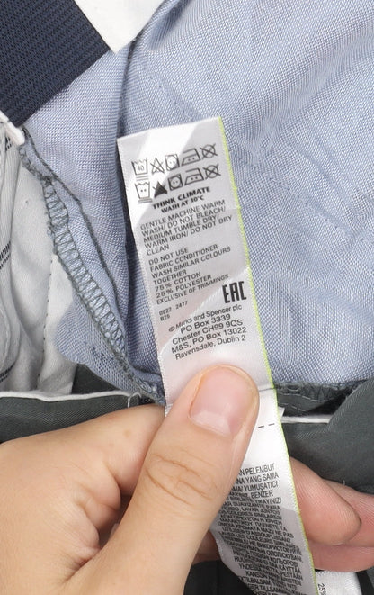 Marks and Spencer Men's Grey Regular Fit Trousers