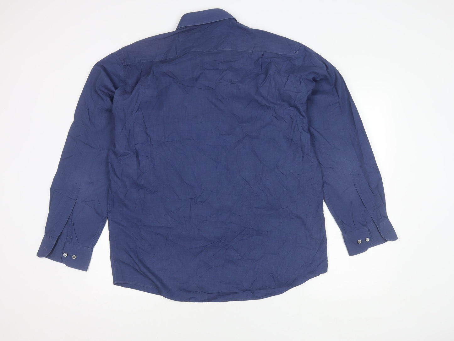 Marks and Spencer Blue Men's Long Sleeve Shirt 16.5