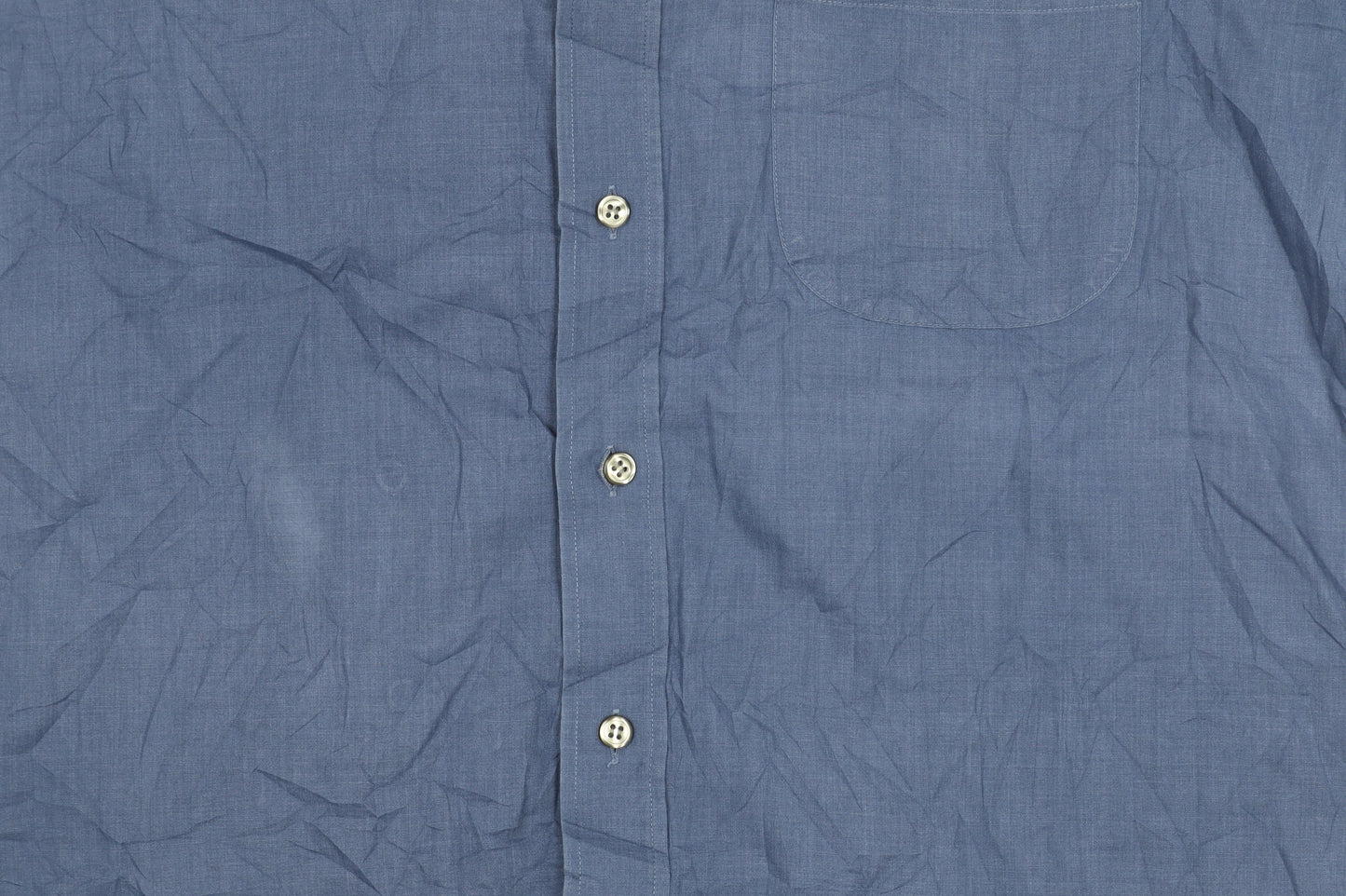 Marks and Spencer Blue Men's Long Sleeve Shirt 16.5