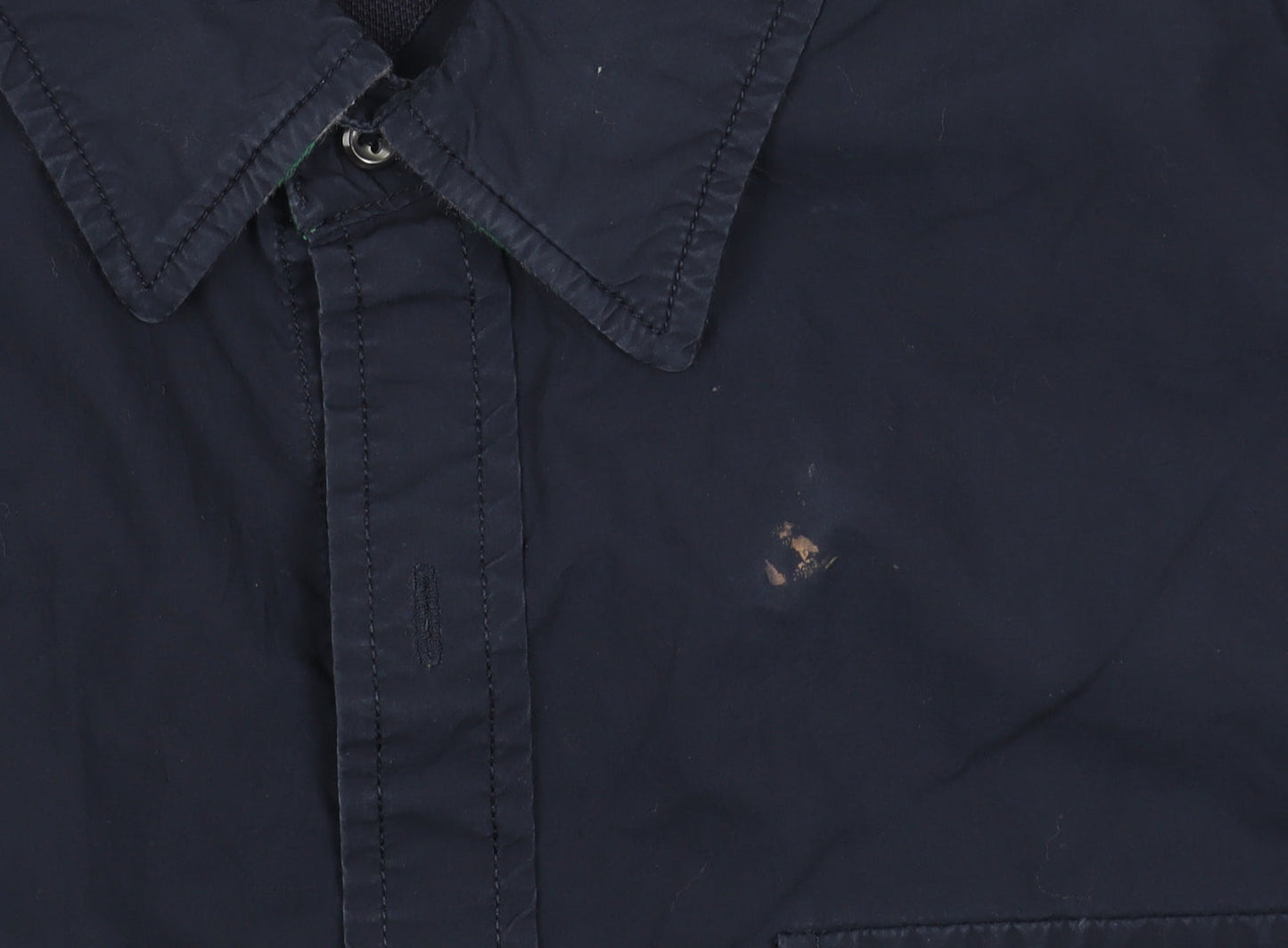 Men's Blue Short Sleeve Button-Up Shirt