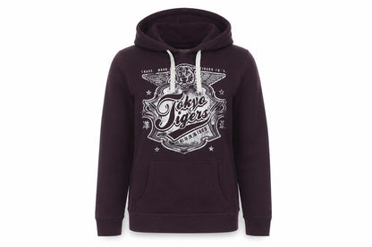 Front view of Vintage Edition unisex purple hoodie, size 18