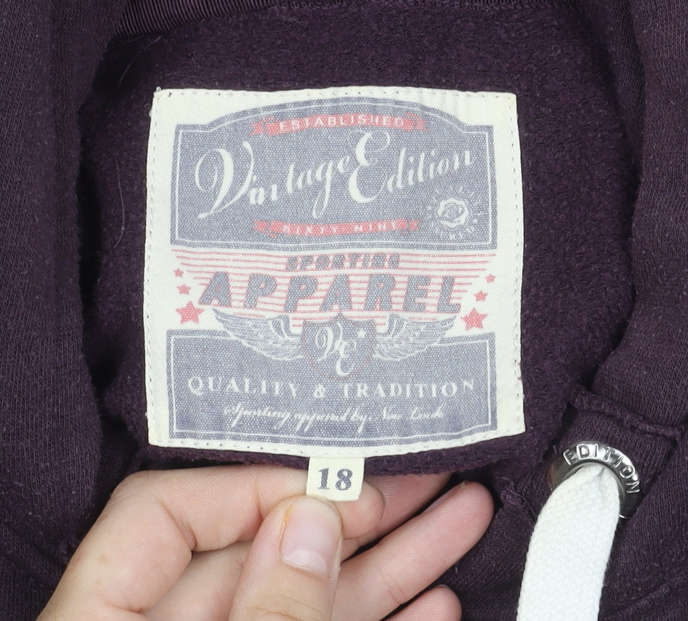 Vintage Edition Unisex Purple Hoodie Size 18