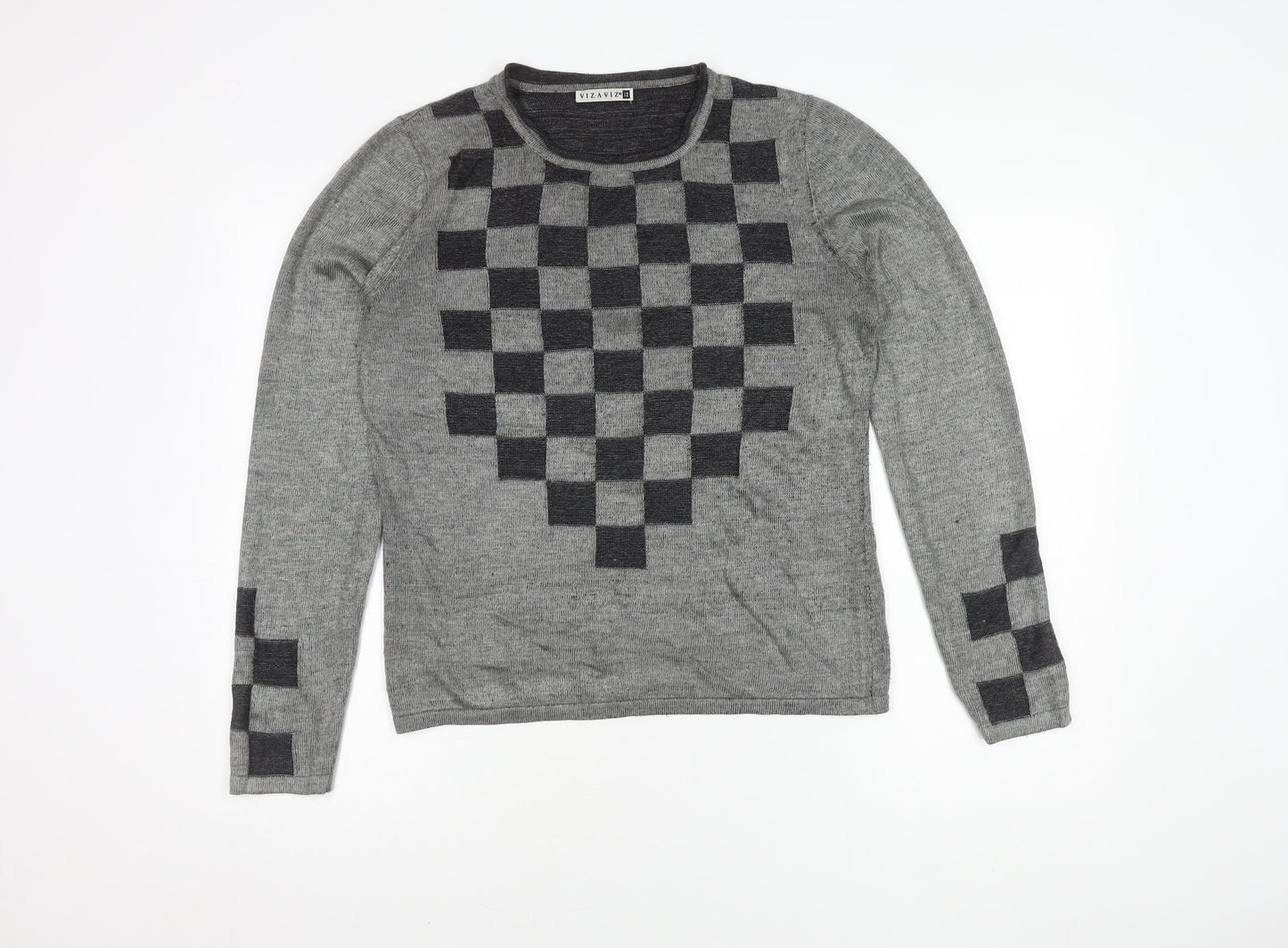 Womens UK Size 12 VIZ-A-VIZ Grey Pullover Jumper