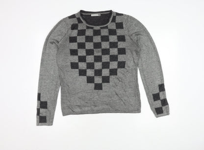 Womens UK Size 12 VIZ-A-VIZ Grey Pullover Jumper
