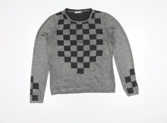 Womens UK Size 12 VIZ-A-VIZ Grey Pullover Jumper