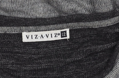 Womens UK Size 12 VIZ-A-VIZ Grey Pullover Jumper