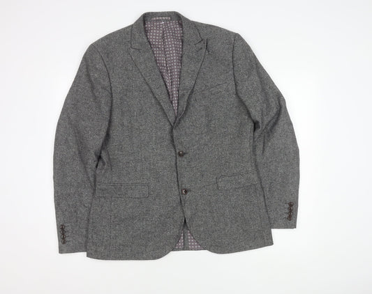 Next Men's Grey Blazer, Size 42, Regular Length