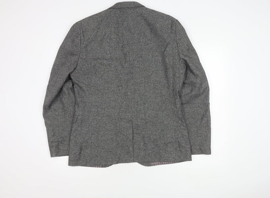 Next Men's Grey Blazer, Size 42, Regular Length
