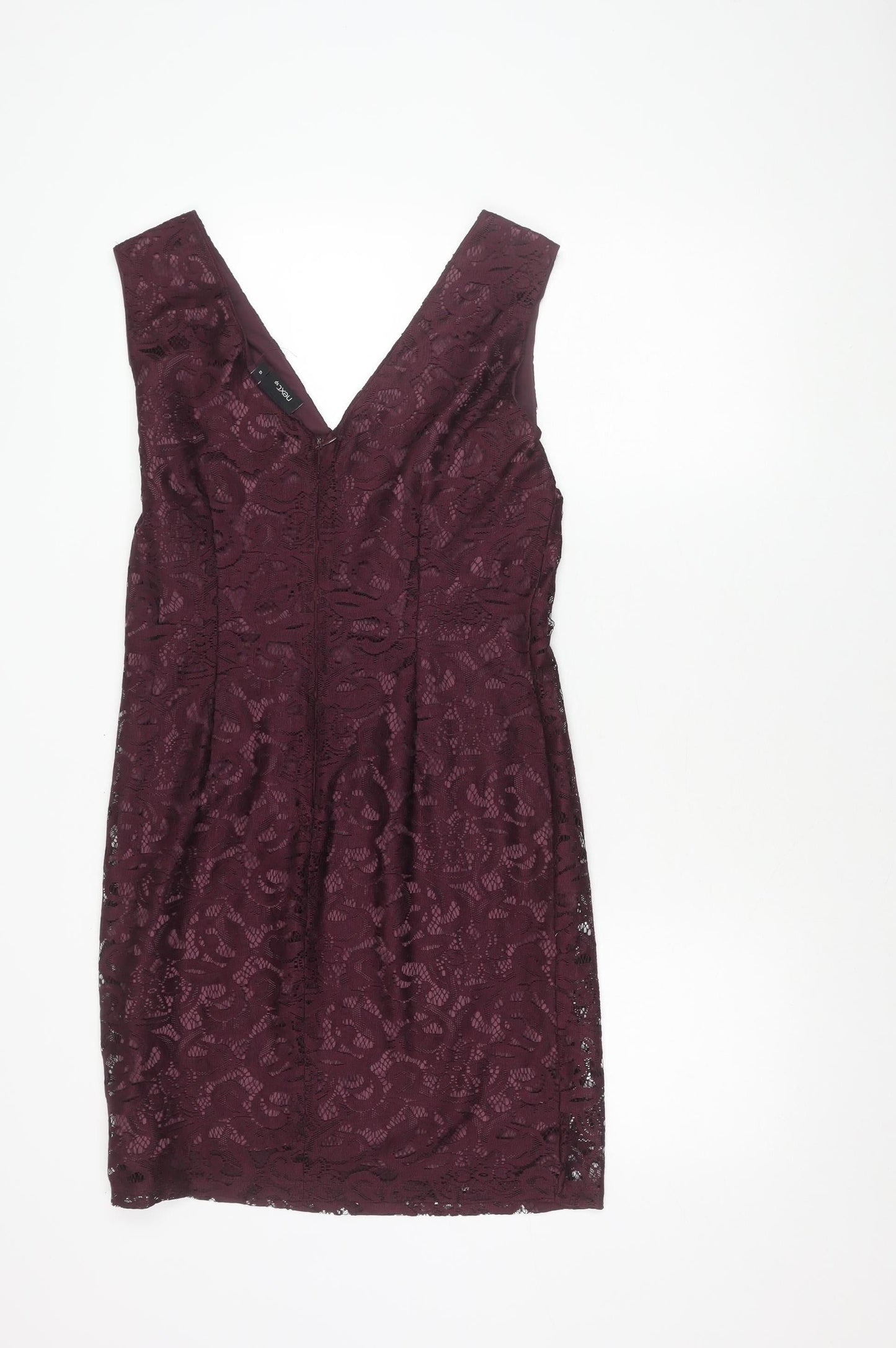 Next Women's Purple Lace Knee Length Sheath Dress, Size 12