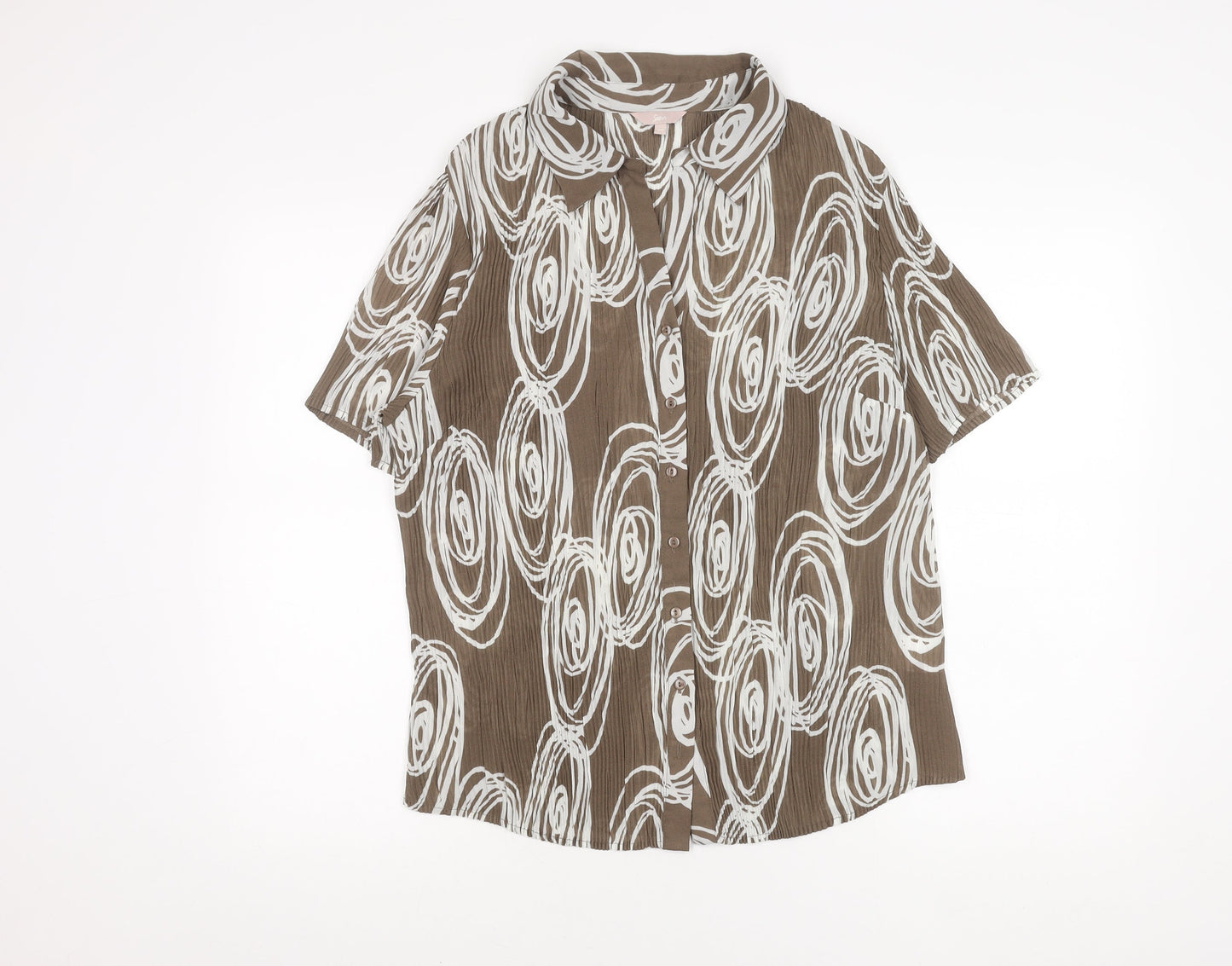 Womens UK Size 20 Soon Brown  Button-Up