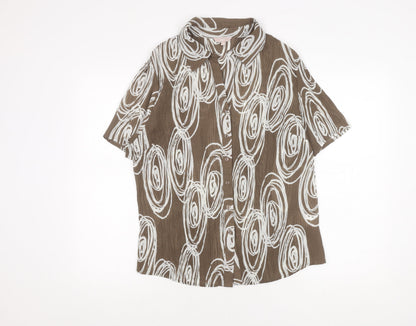 Womens UK Size 20 Soon Brown  Button-Up