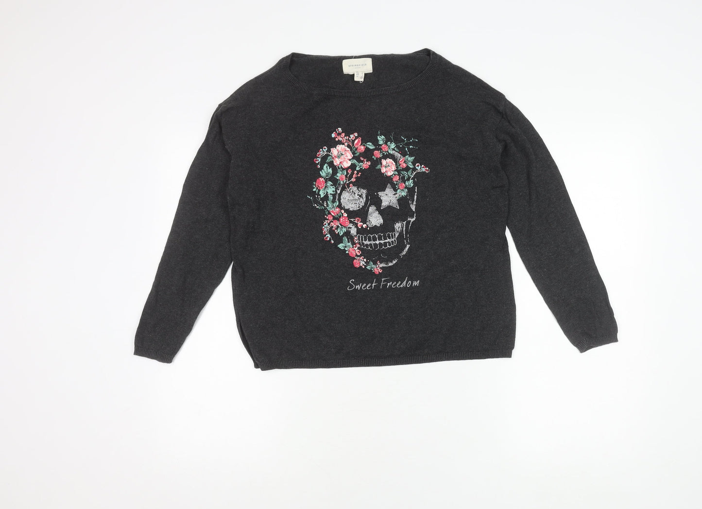 Womens UK Size S Springfield Black Pullover Jumper