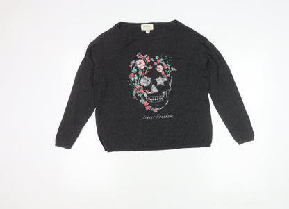 Womens UK Size S Springfield Black Pullover Jumper