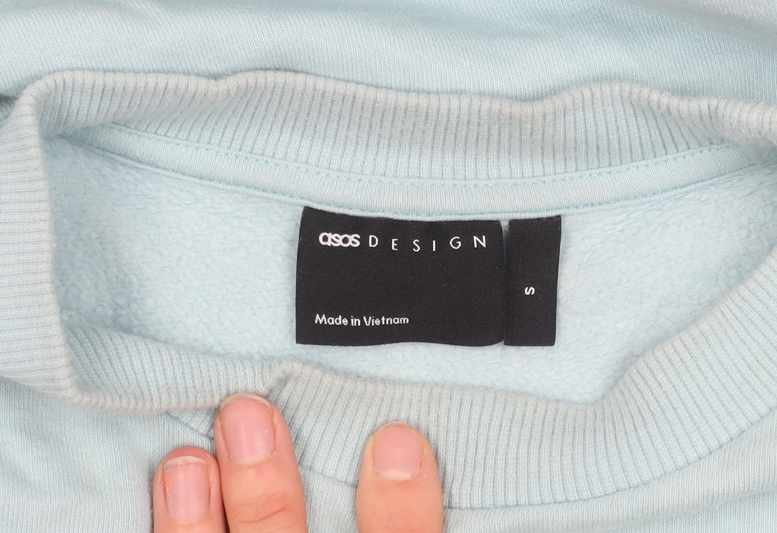 Unisex Adults UK Size S ASOS DESIGN Blue Pullover Sweatshirt