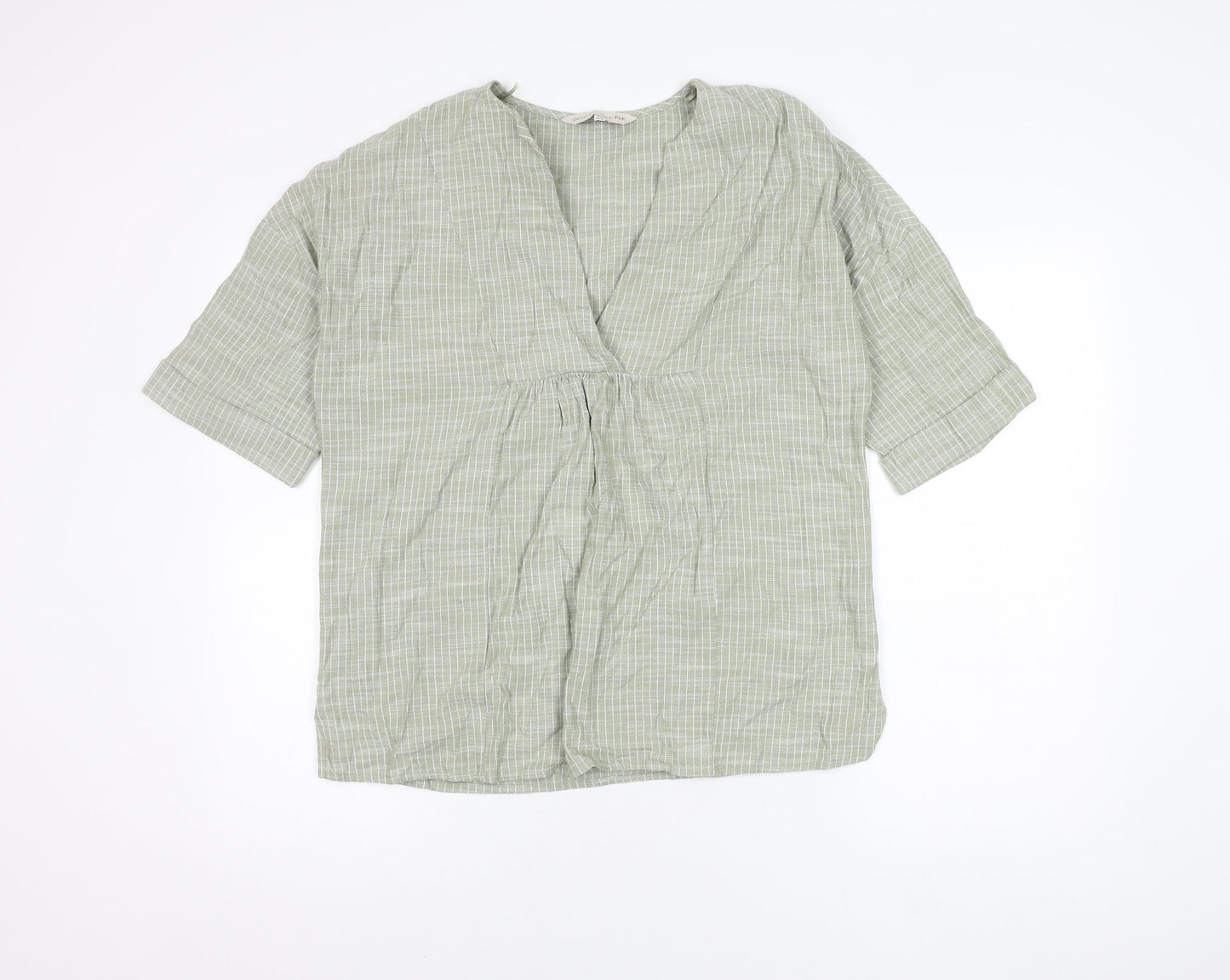 F&F Women's Beige Striped Blouse Size 10