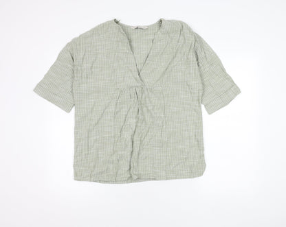 F&F Women's Beige Striped Blouse Size 10