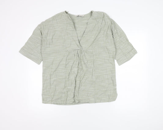 F&F Women's Beige Striped Blouse Size 10