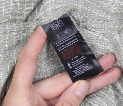 F&F Women's Beige Striped Blouse Size 10