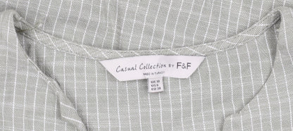 F&F Women's Beige Striped Blouse Size 10