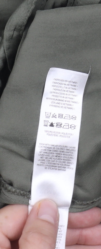 Primark Women's Green Cropped Button-Up Shirt Size 14