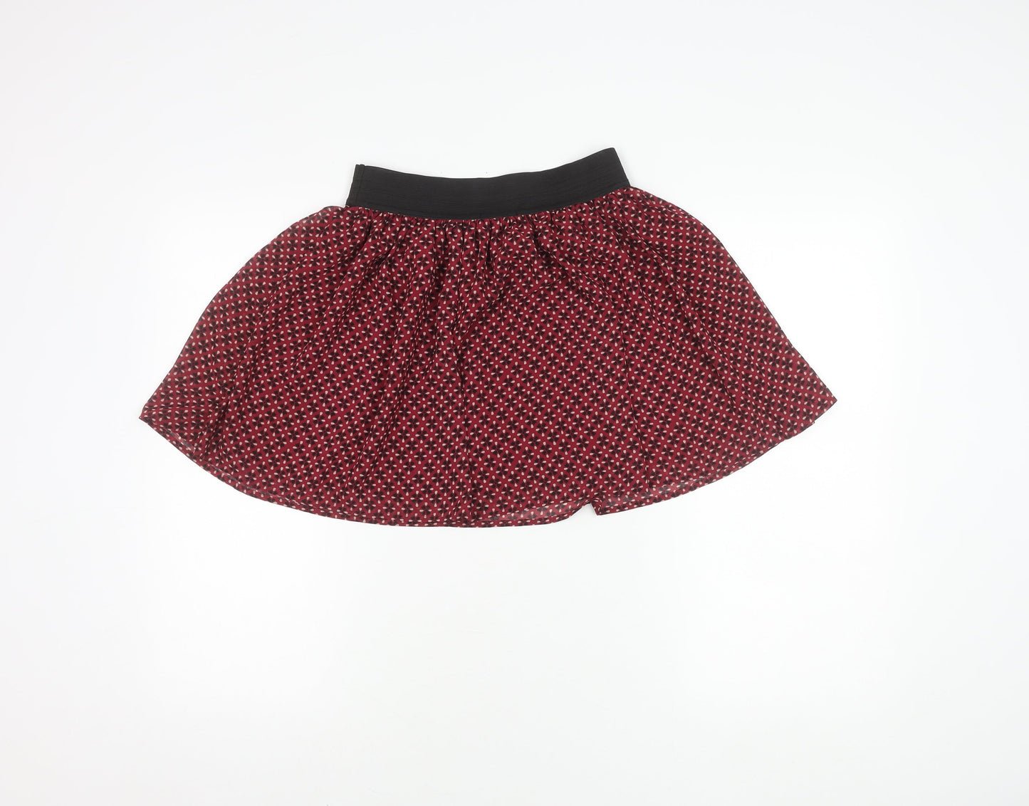 Forever 21 Women's Red M A-Line Floral Short Skirt