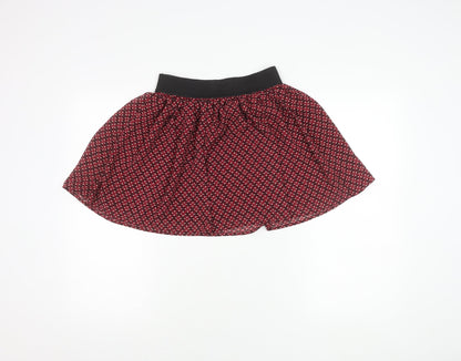 Forever 21 Women's Red M A-Line Floral Short Skirt