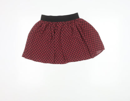 Forever 21 Women's Red M A-Line Floral Short Skirt