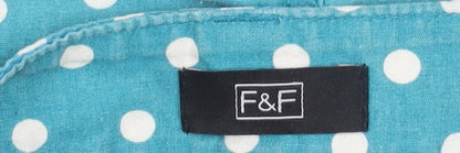 F&F Women's Blue Polka Dot Chino Shorts Size 8