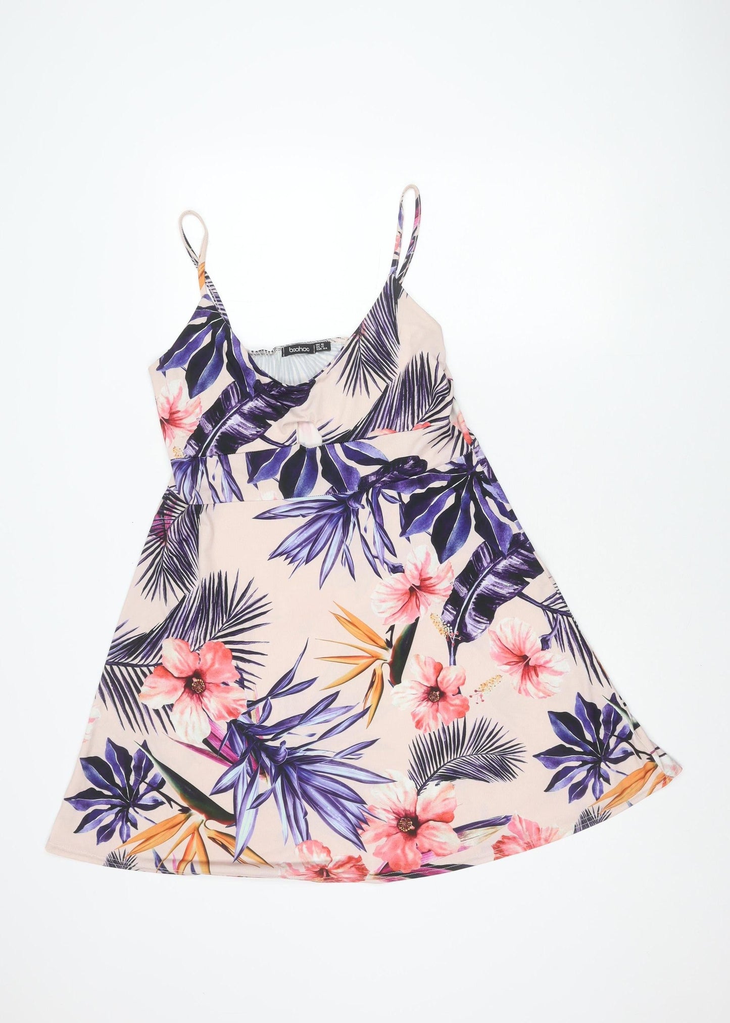 Boohoo Womens Multicoloured Floral A-Line Dress Size 16