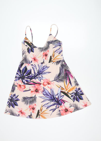 Boohoo Womens Multicoloured Floral A-Line Dress Size 16