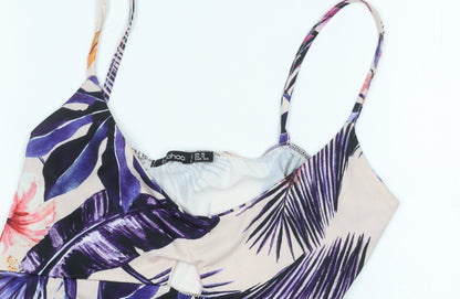 Boohoo Womens Multicoloured Floral A-Line Dress Size 16