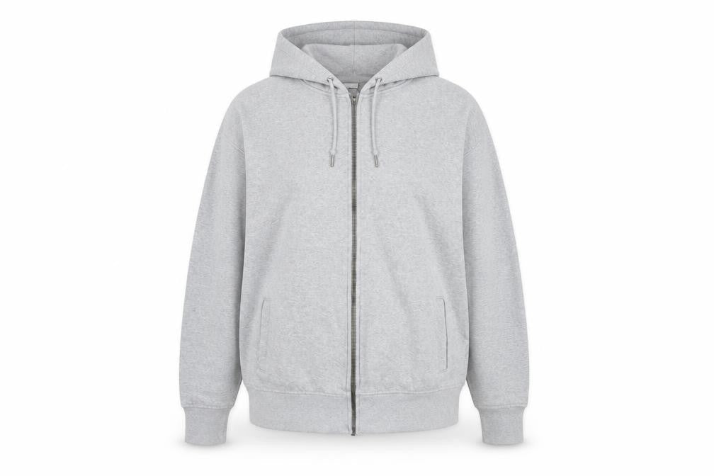 Front view of Celio Grey unisex adults basic hooded jacket l