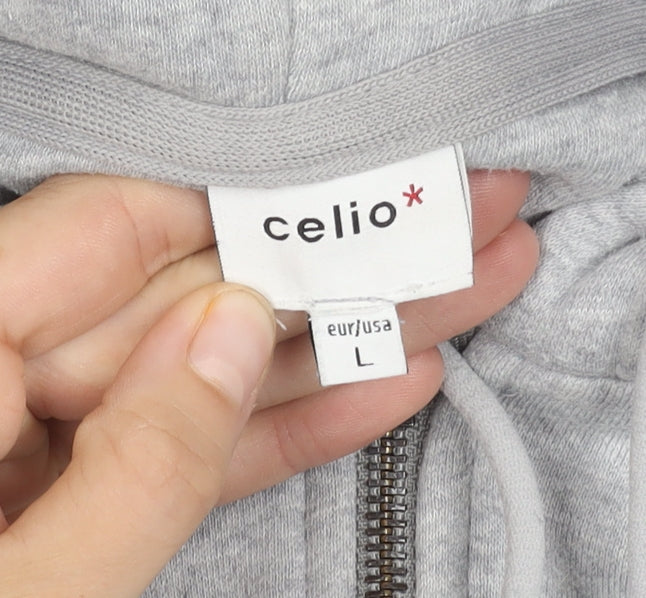 Celio Grey Unisex Adults Basic Hooded Jacket L