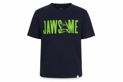 Front view of Gap boys’ blue jawsome t-shirt 14-15 years graphic print