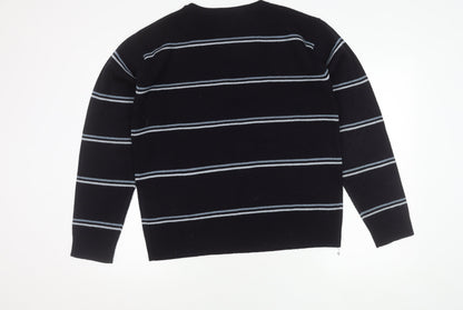 Cutting Edge Men's Black Striped Pullover Jumper L